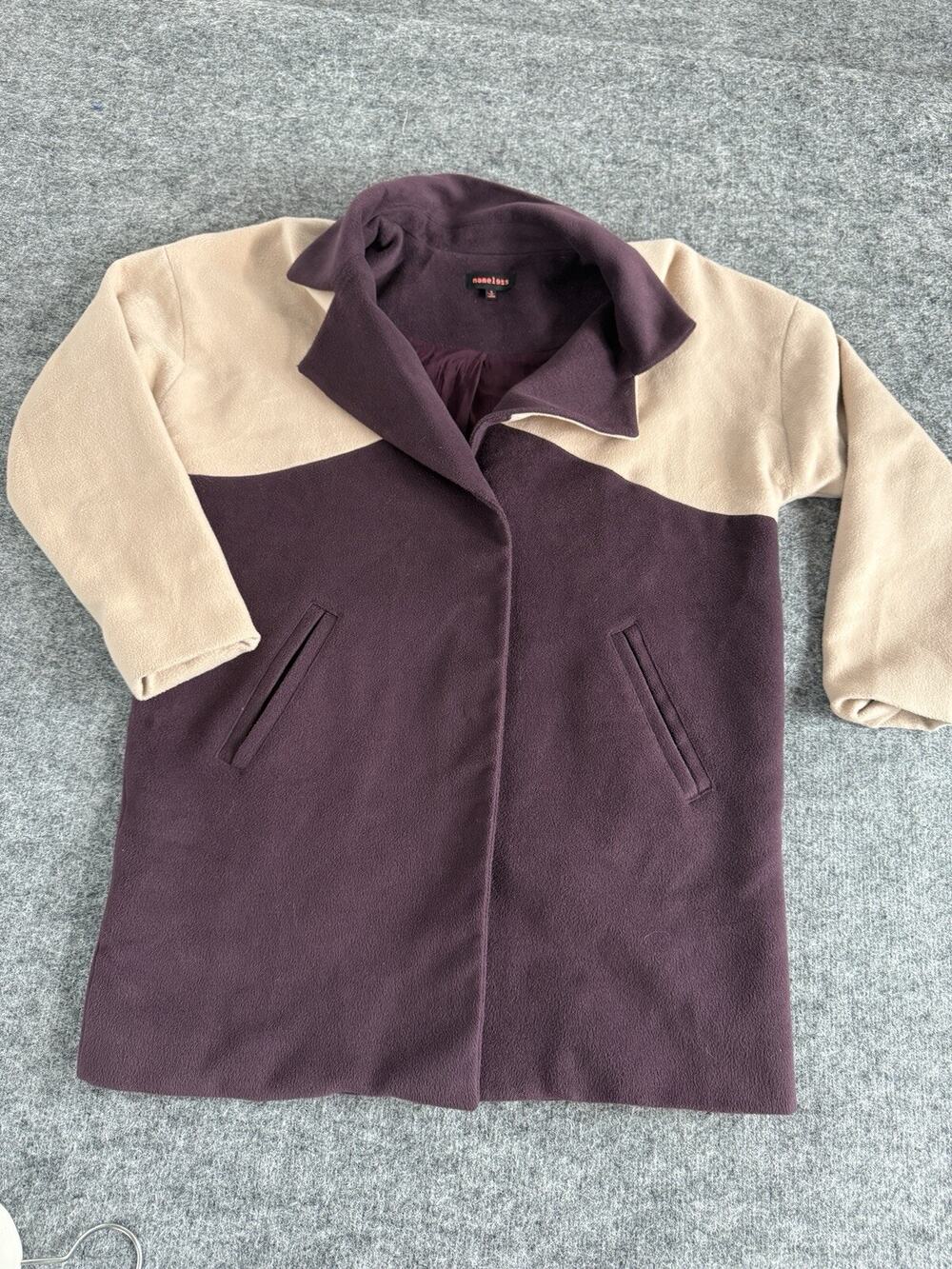 Nameless Jacket Womens Small Coatigan Purple Beige Coat Blazer N5
